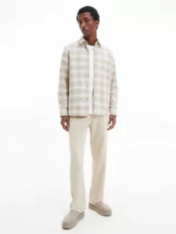 Calvin Klein Surchemise à Carreaux En Sergé De Polaire -Pas Cher Calvin Klein Magasin K10K110847 PF2 alternate1