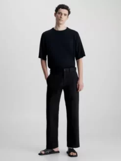 Calvin Klein Pantalon Relaxed En Sergé -Pas Cher Calvin Klein Magasin K10K110971 BEH alternate3