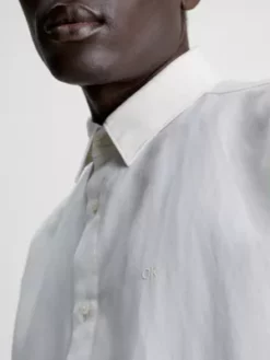 Calvin Klein Chemise Relaxed En Lin Mélangé -Pas Cher Calvin Klein Magasin K10K111064 YAH alternate2