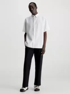 Calvin Klein Chemise Relaxed En Lin Mélangé -Pas Cher Calvin Klein Magasin K10K111064 YAH alternate3