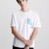 Calvin Klein T-shirt En Coton Bio Avec Imprimé Glitch -Pas Cher Calvin Klein Magasin K10K111132 YAF main