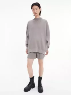 Calvin Klein Pull Unisexe En Coton Gaufré - CK Standards -Pas Cher Calvin Klein Magasin K10K111315 PQ0 alternate2