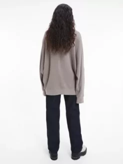 Calvin Klein Pull Unisexe En Coton Gaufré - CK Standards -Pas Cher Calvin Klein Magasin K10K111315 PQ0 alternate5