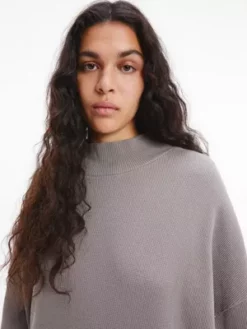 Calvin Klein Pull Unisexe En Coton Gaufré - CK Standards -Pas Cher Calvin Klein Magasin K10K111315 PQ0 alternate6