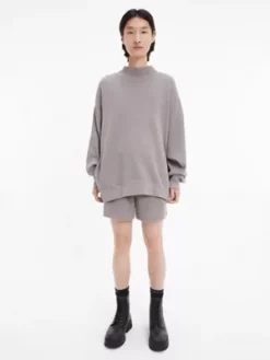 Calvin Klein Short Unisexe En Coton Gaufré - CK Standards -Pas Cher Calvin Klein Magasin K10K111334 PQ0 alternate2