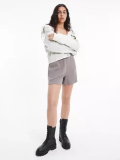 Calvin Klein Short Unisexe En Coton Gaufré - CK Standards -Pas Cher Calvin Klein Magasin K10K111334 PQ0 alternate3