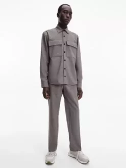 Calvin Klein Surchemise Bicolore En Laine 8 Calvin Klein Surchemise Bicolore En Laine -Pas Cher Calvin Klein Magasin K10K111353 CHH alternate1