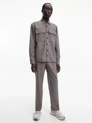 Calvin Klein Surchemise Bicolore En Laine 4 Calvin Klein Surchemise Bicolore En Laine – Image 2