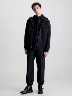 Calvin Klein Sweat à Capuche Zippé En Coton Bio -Pas Cher Calvin Klein Magasin K10K111418 BEH alternate3