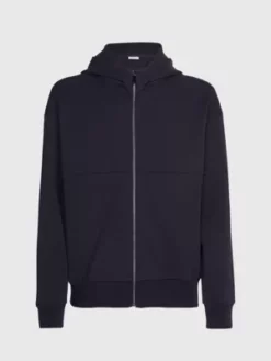 Calvin Klein Sweat à Capuche Zippé En Coton Bio -Pas Cher Calvin Klein Magasin K10K111418 BEH alternate4