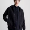 Calvin Klein Sweat à Capuche Zippé En Coton Bio -Pas Cher Calvin Klein Magasin K10K111418 BEH main
