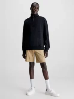 Calvin Klein Sweat-shirt Zippé En Coton Bio -Pas Cher Calvin Klein Magasin K10K111419 BEH alternate3