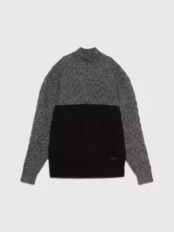 Calvin Klein Pull Texturé Color-block -Pas Cher Calvin Klein Magasin K10K111577 BEH alternate5