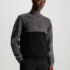 Calvin Klein Pull Texturé Color-block 1 Calvin Klein Pull Texturé Color-block -Pas Cher Calvin Klein Magasin K10K111577 BEH main