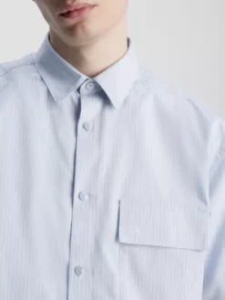 Calvin Klein Chemise Relaxed En Sergé à Rayures -Pas Cher Calvin Klein Magasin K10K111590 C3N alternate2