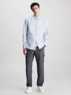 Calvin Klein Chemise Relaxed En Sergé à Rayures -Pas Cher Calvin Klein Magasin K10K111590 C3N alternate3