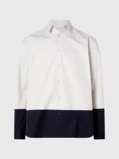 Calvin Klein Polo Relaxed Color-block En Popeline -Pas Cher Calvin Klein Magasin K10K111649 0F7 alternate4