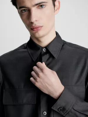 Calvin Klein Surchemise Relaxed En Sergé De Laine 5 Calvin Klein Surchemise Relaxed En Sergé De Laine – Image 3