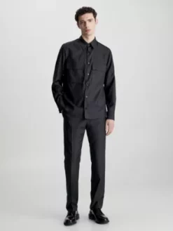 Calvin Klein Surchemise Relaxed En Sergé De Laine 10 Calvin Klein Surchemise Relaxed En Sergé De Laine -Pas Cher Calvin Klein Magasin K10K111656 PC9 alternate3