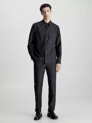 Calvin Klein Surchemise Relaxed En Sergé De Laine 6 Calvin Klein Surchemise Relaxed En Sergé De Laine – Image 4