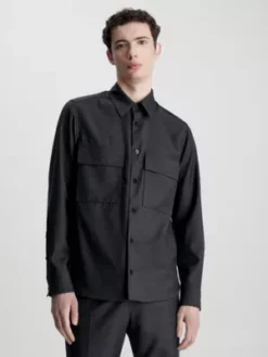 Calvin Klein Surchemise Relaxed En Sergé De Laine