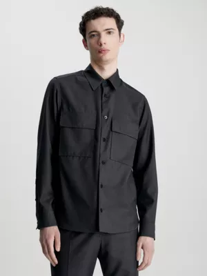 Calvin Klein Surchemise Relaxed En Sergé De Laine 3 Calvin Klein Surchemise Relaxed En Sergé De Laine