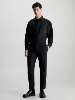 Calvin Klein Pantalon En Laine Mélangée -Pas Cher Calvin Klein Magasin K10K111714 BEH alternate3