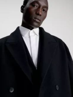 Calvin Klein Manteau à Double Boutonnage En Laine De Cachemire -Pas Cher Calvin Klein Magasin K10K111740 BEH alternate3