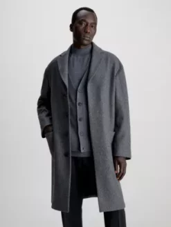 Calvin Klein Manteau Relaxed En Laine Mélangée