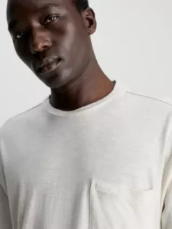 Calvin Klein T-shirt En Lin Mélangé -Pas Cher Calvin Klein Magasin K10K111758 YAH alternate2