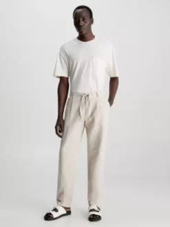 Calvin Klein T-shirt En Lin Mélangé -Pas Cher Calvin Klein Magasin K10K111758 YAH alternate3