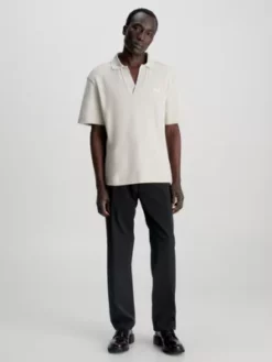 Calvin Klein Polo Piqué Avec Col Ouvert -Pas Cher Calvin Klein Magasin K10K111785 ACE alternate3