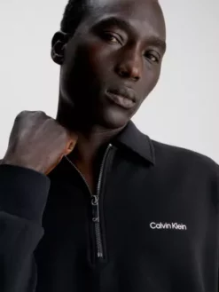 Calvin Klein Sweat-shirt Polo Avec Col Zippé -Pas Cher Calvin Klein Magasin K10K111814 BEH alternate2