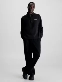 Calvin Klein Sweat-shirt Polo Avec Col Zippé -Pas Cher Calvin Klein Magasin K10K111814 BEH alternate3