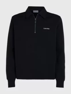 Calvin Klein Sweat-shirt Polo Avec Col Zippé -Pas Cher Calvin Klein Magasin K10K111814 BEH alternate4