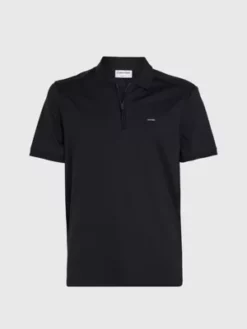 Calvin Klein Polo Slim Avec Col Zippé -Pas Cher Calvin Klein Magasin K10K111866 BEH alternate4