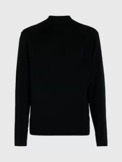 Calvin Klein Pull Côtelé En Laine Mérinos -Pas Cher Calvin Klein Magasin K10K111950 BEH alternate4