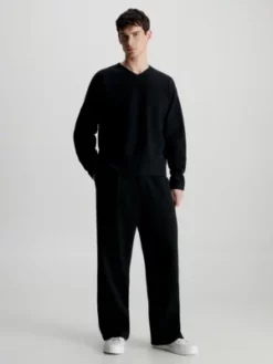 Calvin Klein Pull Sans Couture En Feutre De Laine Mérinos -Pas Cher Calvin Klein Magasin K10K111953 BEH alternate3