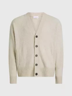 Calvin Klein Pull Cardigan Bouclé En Laine 11 Calvin Klein Pull Cardigan Bouclé En Laine -Pas Cher Calvin Klein Magasin K10K111969 PB5 alternate4