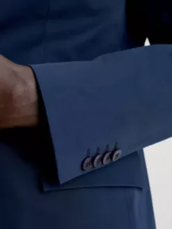 Calvin Klein Blazer Slim En Satin De Coton élastique -Pas Cher Calvin Klein Magasin K10K111990 CHW alternate2