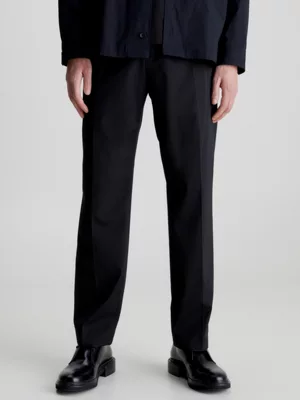 Calvin Klein Pantalon Droit En Laine Mélangée 3 Calvin Klein Pantalon Droit En Laine Mélangée