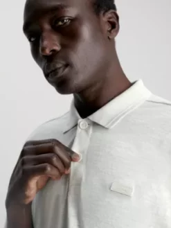 Calvin Klein Polo En Lin Mélangé -Pas Cher Calvin Klein Magasin K10K111996 YAH alternate2