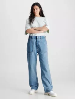 Calvin Klein Jean Straight Utilitaire Unisexe - CK Standards -Pas Cher Calvin Klein Magasin K10K112005 1A4 alternate6