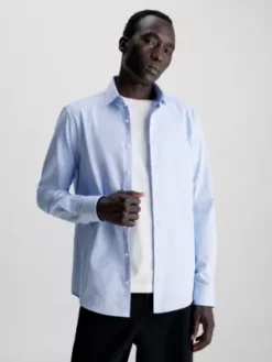Calvin Klein Chemise Slim En Sergé Texturé