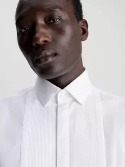 Calvin Klein Chemise Slim De Smoking En Popeline élastique -Pas Cher Calvin Klein Magasin K10K112092 YAF alternate2