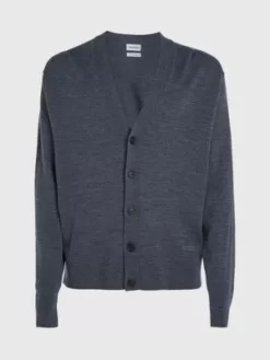 Calvin Klein Pull Cardigan En Laine Mérinos -Pas Cher Calvin Klein Magasin K10K112260 P4E alternate4