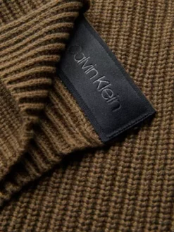 Calvin Klein Pull Relaxed Côtelé Avec Col En V -Pas Cher Calvin Klein Magasin K20K205095 GX9 alternate4