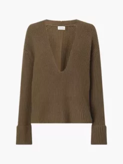 Calvin Klein Pull Relaxed Côtelé Avec Col En V -Pas Cher Calvin Klein Magasin K20K205095 GX9 alternate5