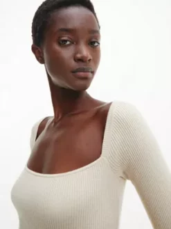 Calvin Klein Pull Slim Côtelé -Pas Cher Calvin Klein Magasin K20K205096 AES alternate3