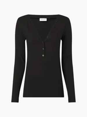 Calvin Klein Chemise Henley Skinny Côtelée En Modal 8 Calvin Klein Chemise Henley Skinny Côtelée En Modal – Image 6